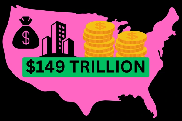 An illustration of the total wealth in the U.S.