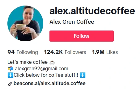 Alex Gren, a hippy coffee influencer