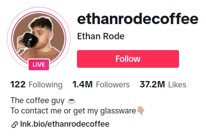 Ethan Rode, one of the biggest coffee influencers on TikTok