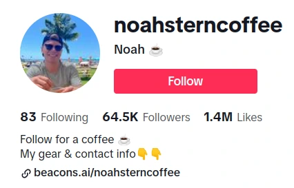 Noah Stern, an up and coming coffee TikToker