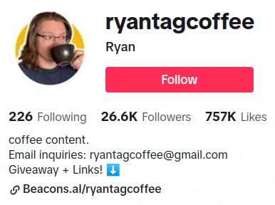 Ryan Tag Coffee, a TikTok influencer